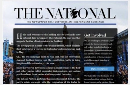 Pro independence daily The National launched in Scotland today - new jobs promised if pilot works